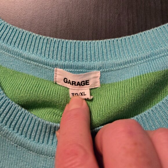 Green Blue knit vest  tank top size S-L - Picture 4 of 4